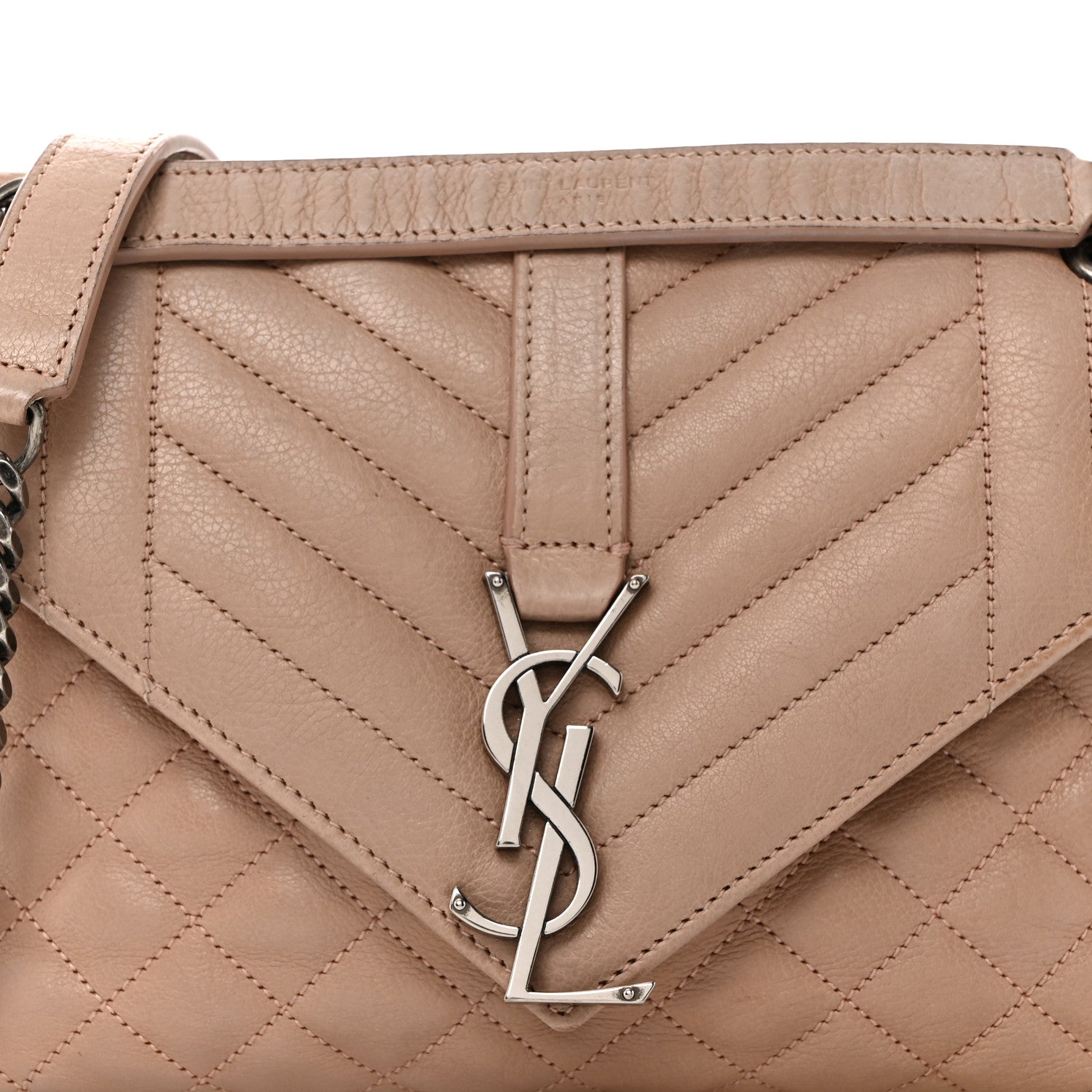 Saint Laurent Calfskin Tri-Quilt Monogram Medium College Bag Pink 8 of 10