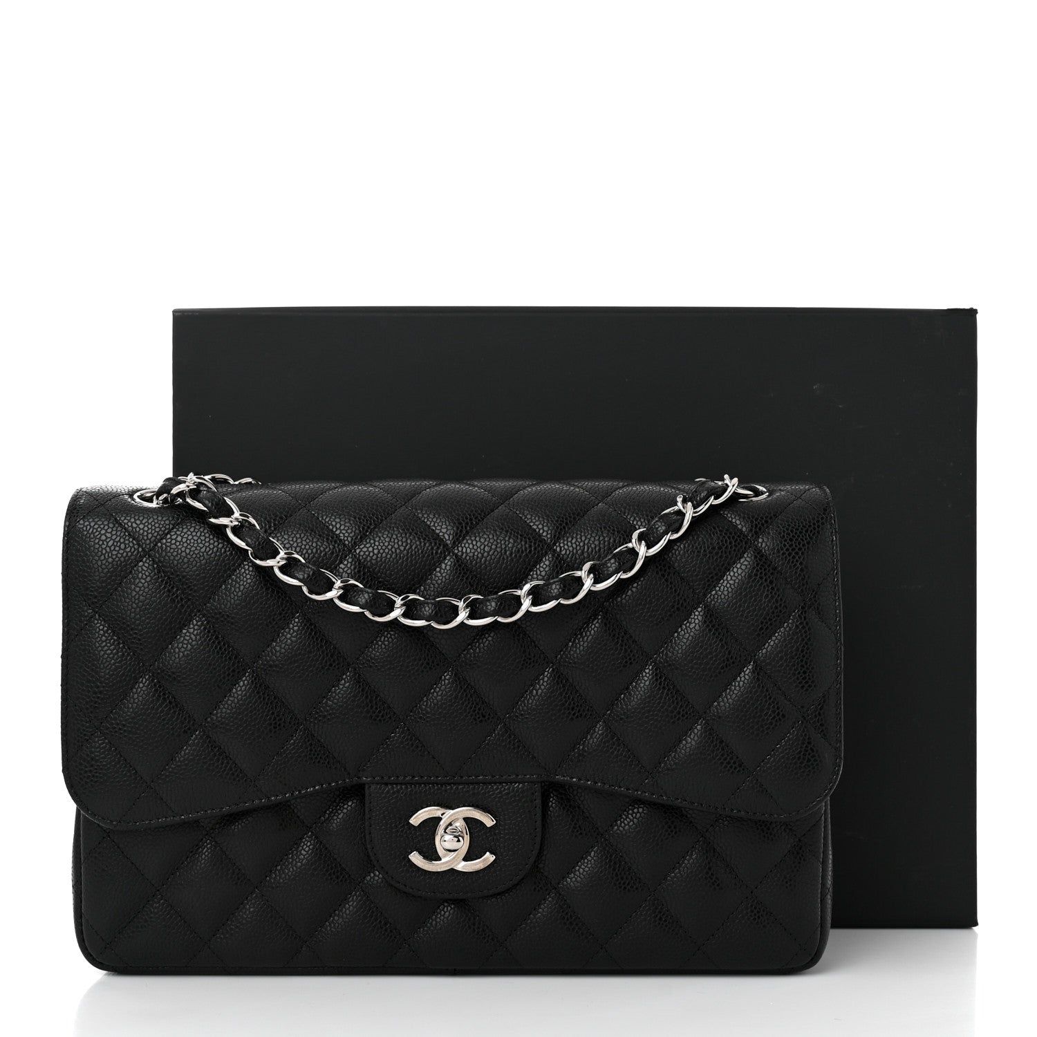 Chanel Caviar Quilted Jumbo Double Flap Black 11 of 11