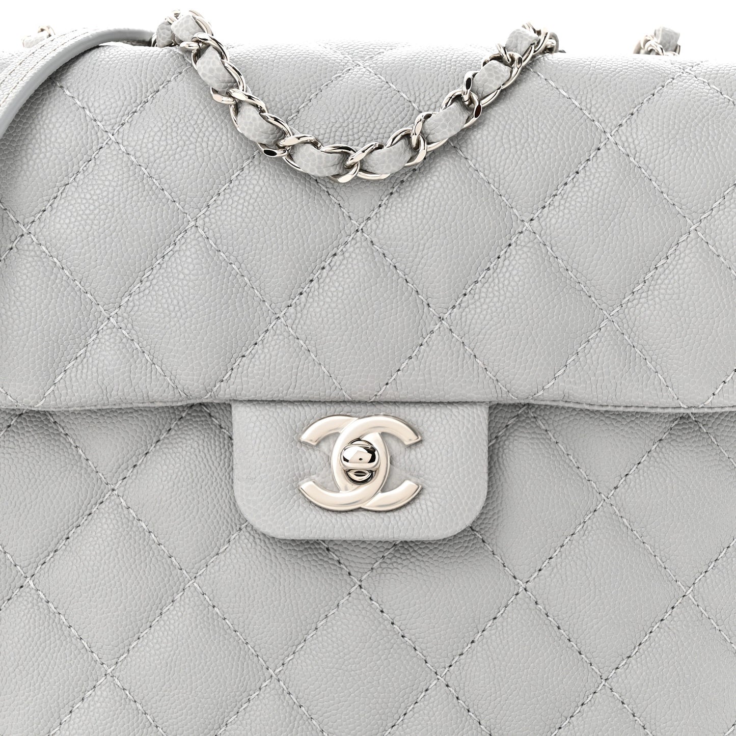 Caviar Quilted Medium Urban Companion Flap Grey