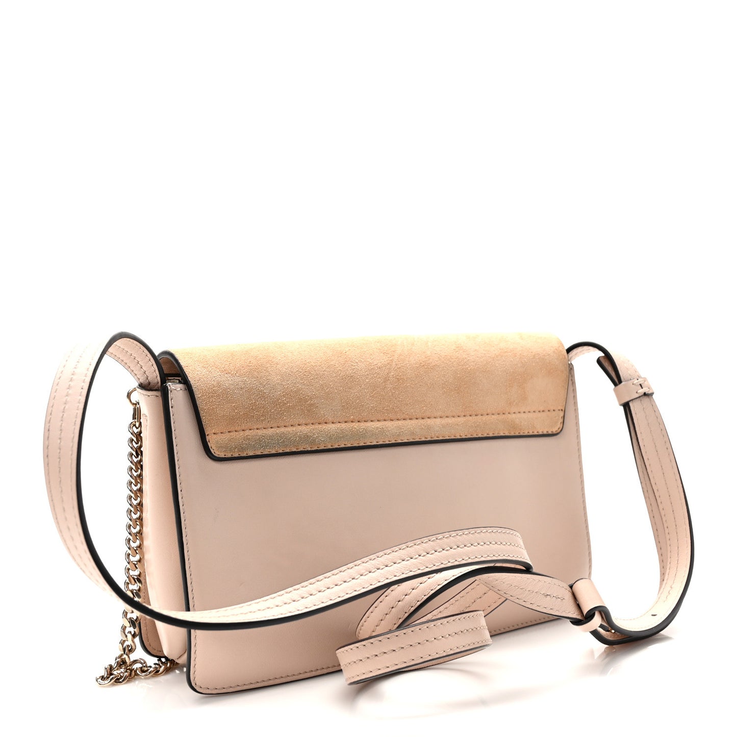 Suede Calfskin Small Faye Shoulder Bag Cement Pink