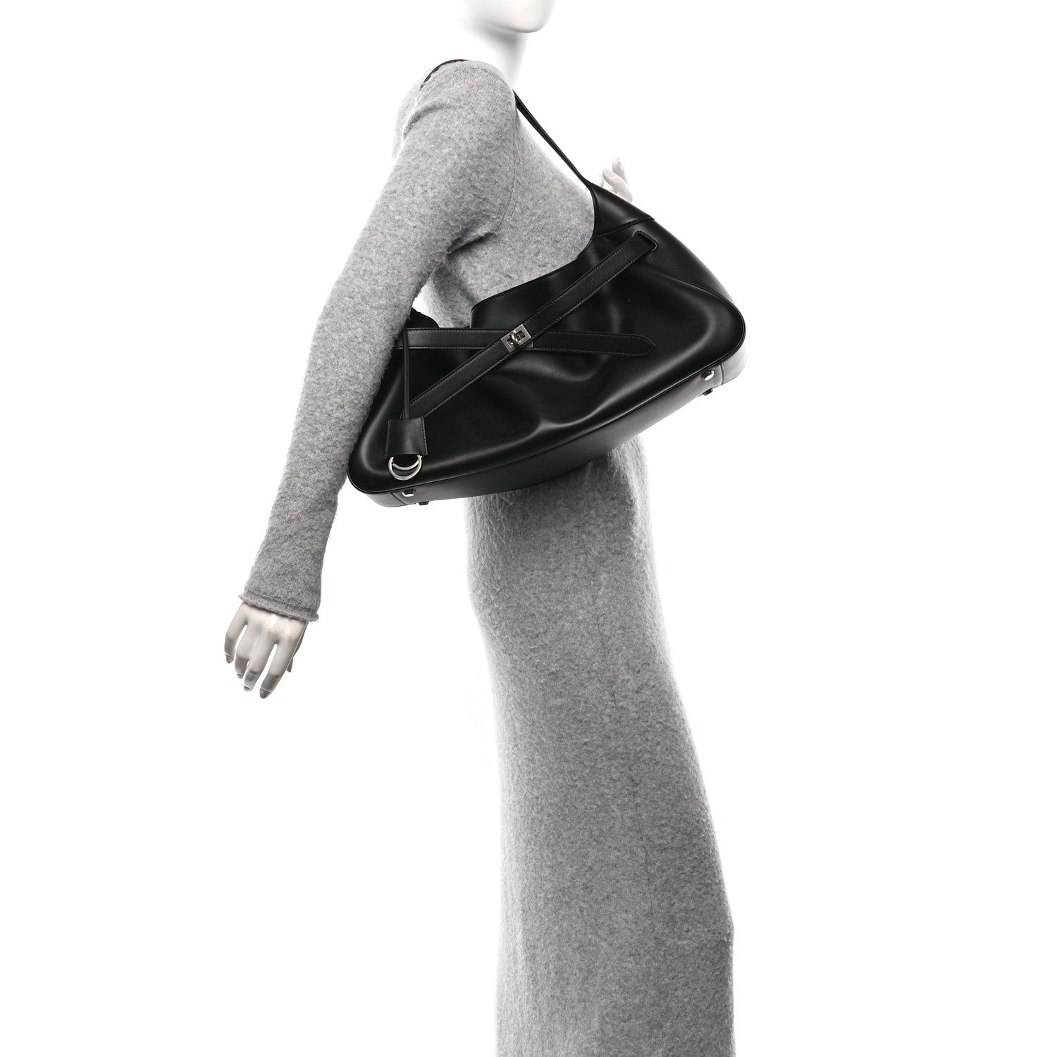 Balenciaga Smooth Calfskin Medium Bel Air Shoulder Bag Black 3 of 17