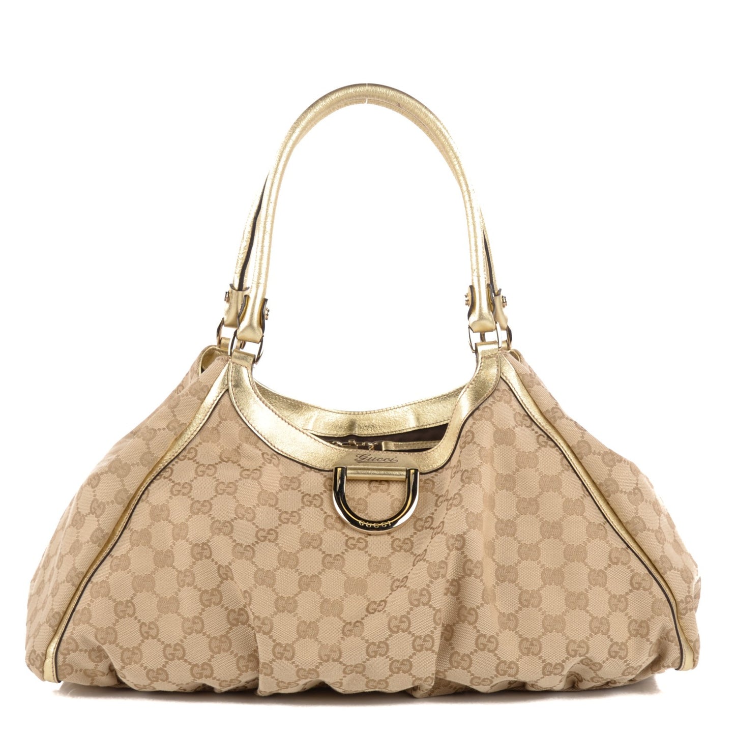 Monogram Large D Gold Hobo Metallic Gold