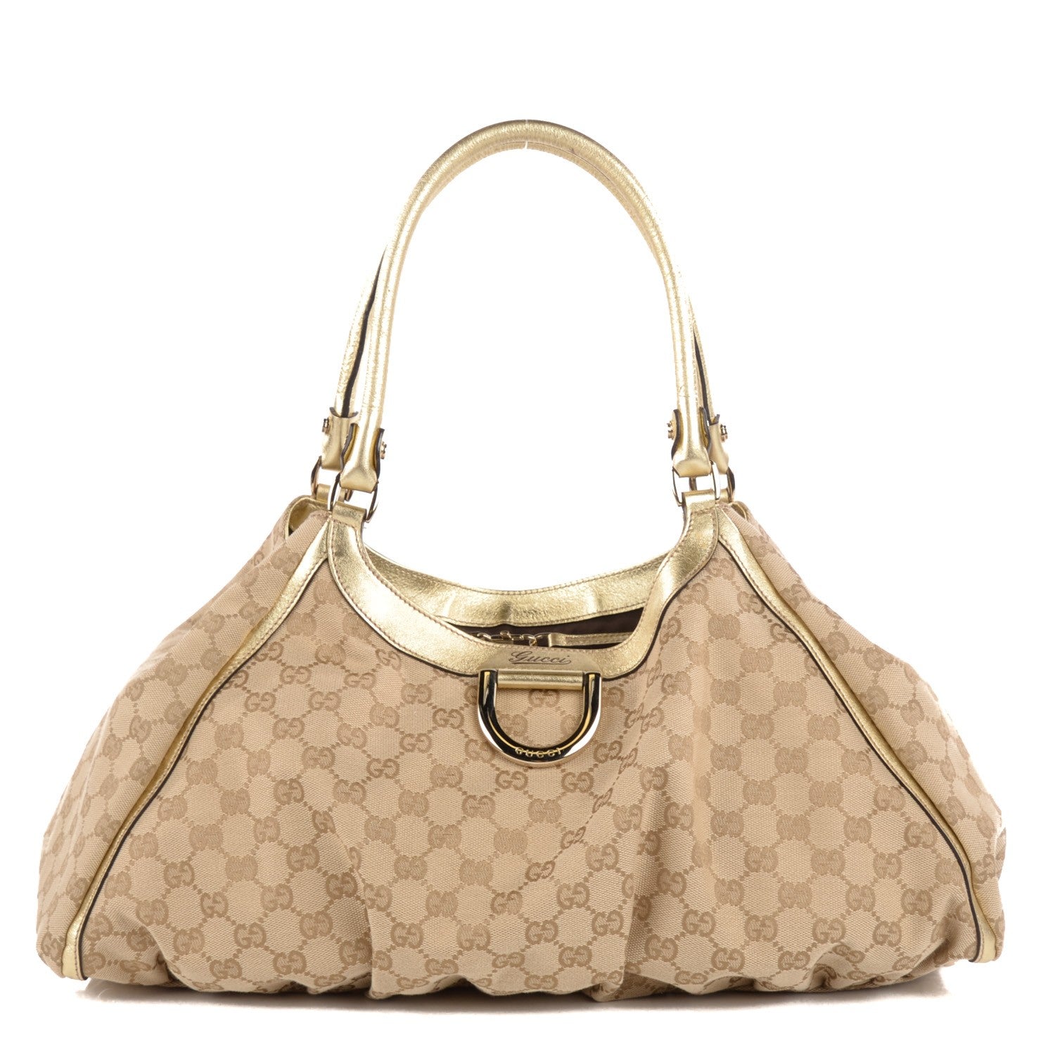 Gucci Monogram Large D Gold Hobo Metallic Gold 1 of 9