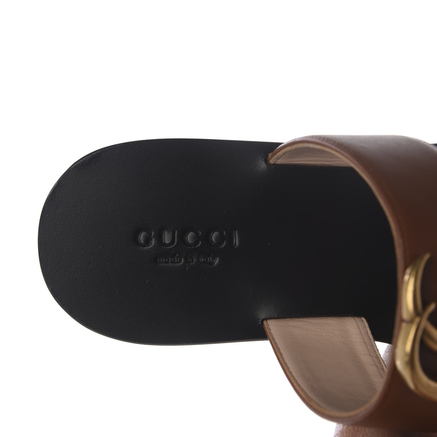 Gucci Calfskin GG Marmont Thong Sandals 36 Cognac 6 of 9