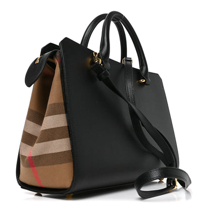 Burberry Calfskin Mega Check Small Banwell Tote Black 2 of 8