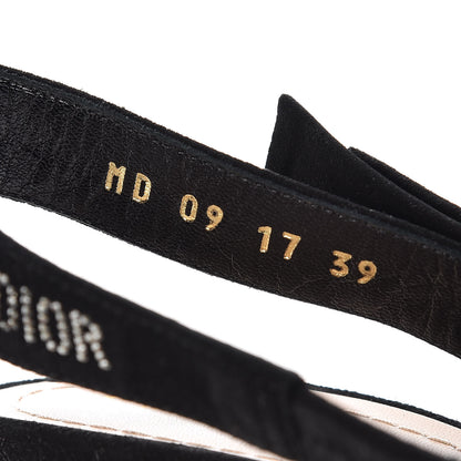 Christian Dior Mesh Plumetis Crystal Suede J'Adior Slingback 100mm Pumps 39 Nude Black 8 of 9