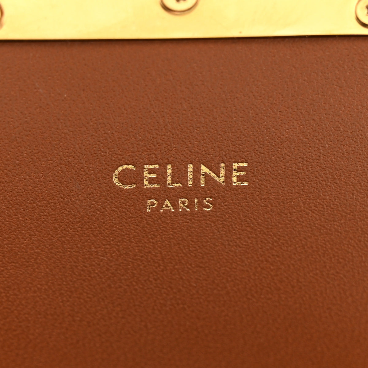 Celine Calfskin Triomphe Canvas Teen Triomphe Bag Tan 6 of 11