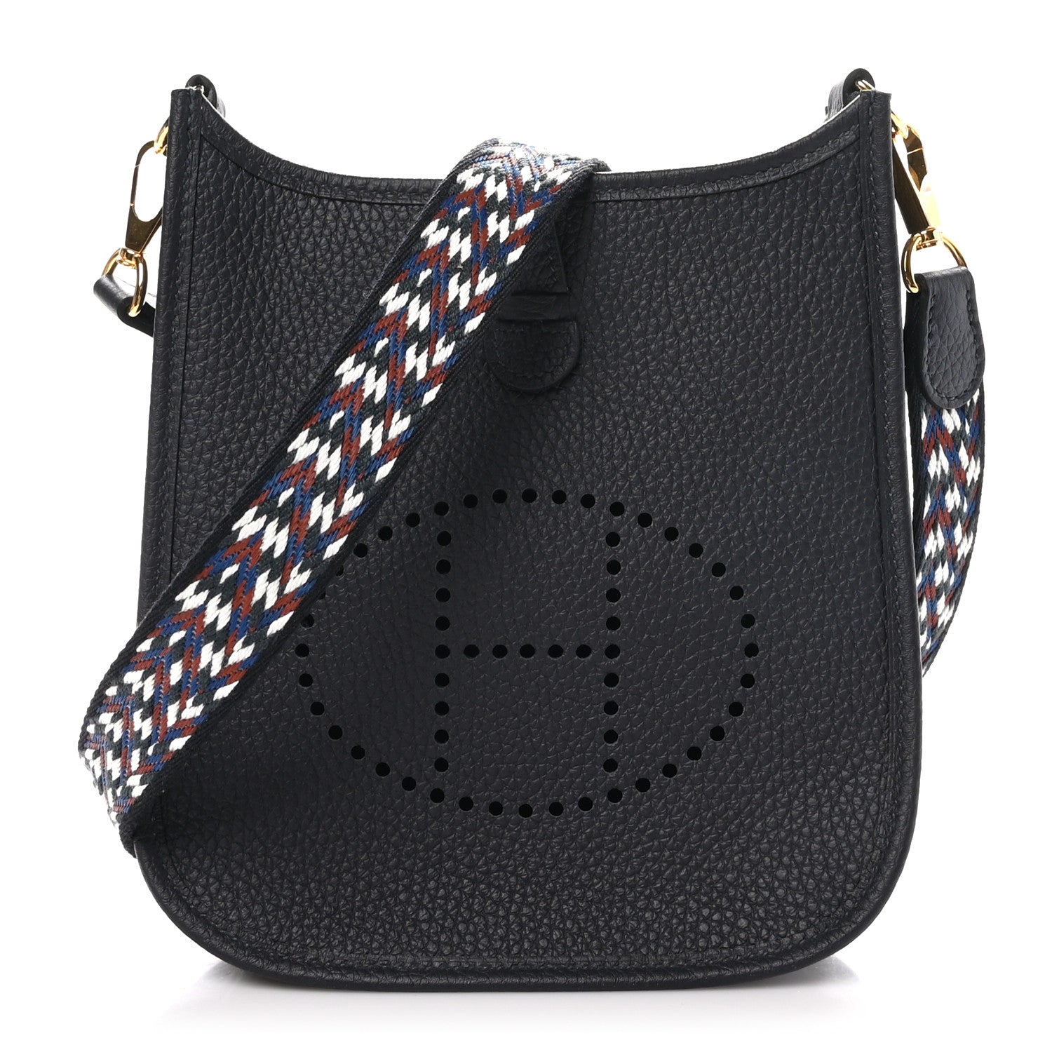 Hermes Taurillon Clemence Zigzag Evelyne TPM Caban Black Bleu Zellige Indigo 1 of 10