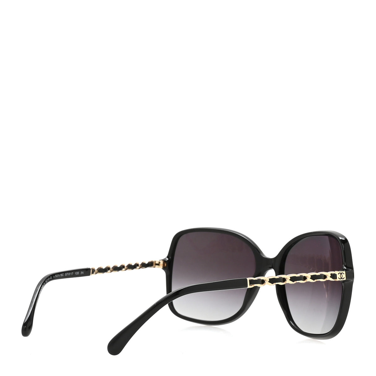 Chanel Lambskin Square Chain Sunglasses 5210-Q Black 4 of 8