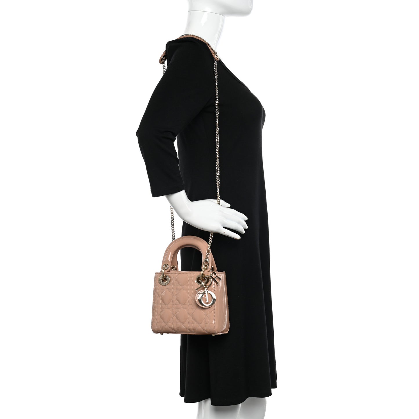 Patent Cannage Mini Lady Dior Light Pink