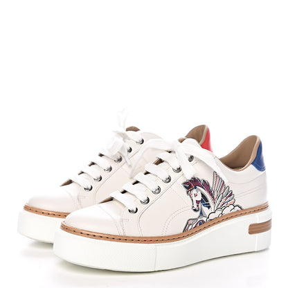 Hermes Calfskin Pegase Pop Polo Sneakers 36 Multicolor White 3 of 9