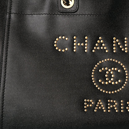 Chanel Caviar Medium Studded Deauville Tote Black 9 of 14