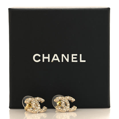 Chanel Pearl Studded CC Earrings Gold 5 of 5