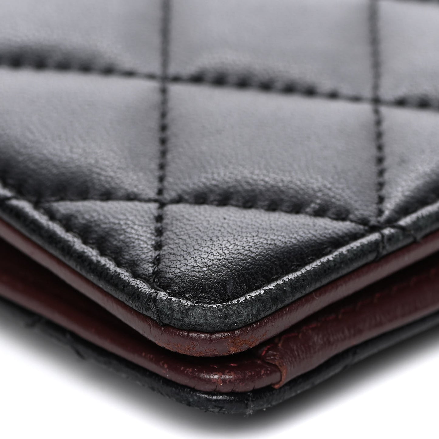 Lambskin Quilted Yen Wallet Black