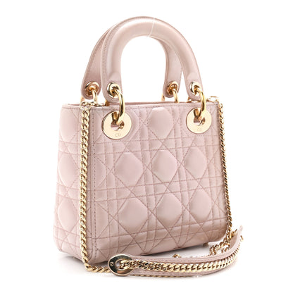 Christian Dior Metallic Lambskin Cannage Mini Lady Dior Lotus 3 of 10