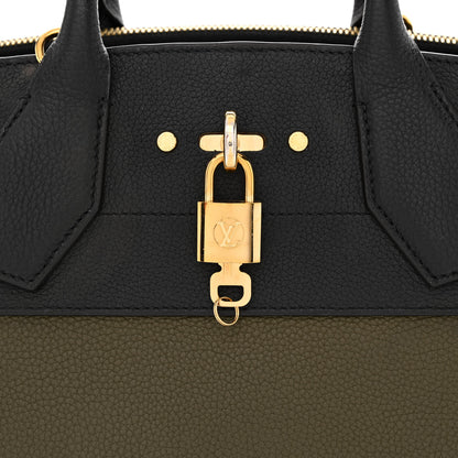 Louis Vuitton Taurillon City Steamer MM Kaki Black 10 of 13