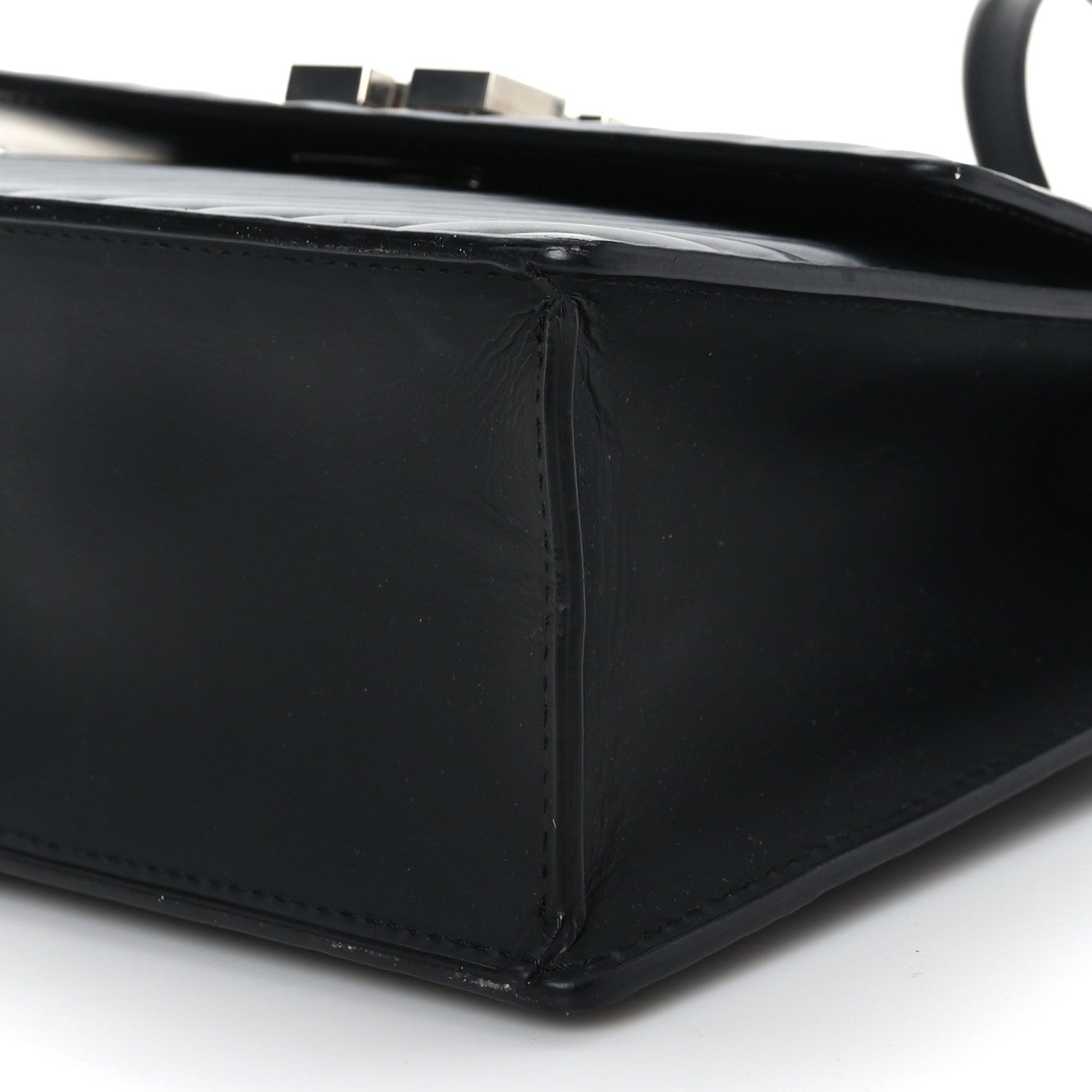 Off-White Calfskin Diagonal Quilted Jitney 1.4 Shoulder Bag Black 8 of 9