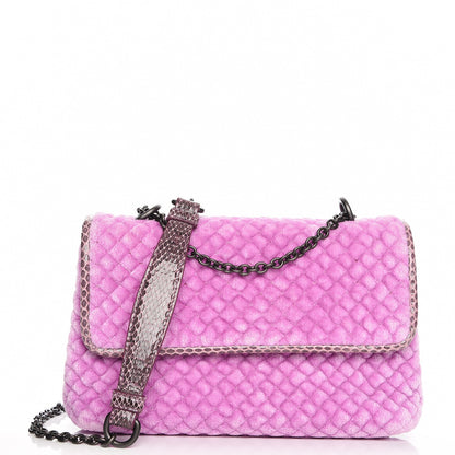 Bottega Veneta Velvet Ayers Baby Olimpia Shoulder Bag Peony 1 of 6
