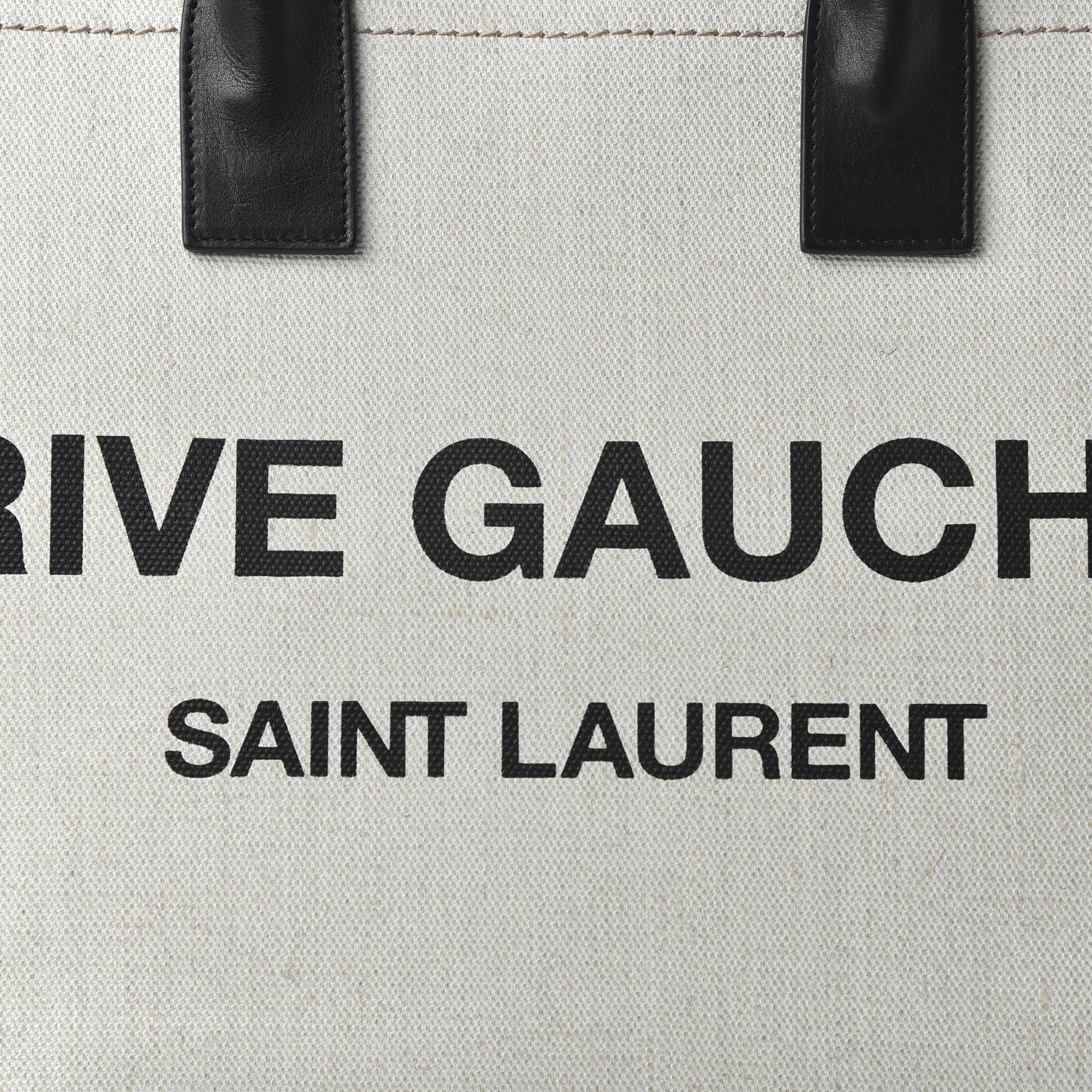 Saint Laurent Linen Calfskin Rive Gauche Tote Optic White 9 of 9