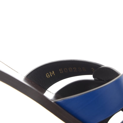 Saint Laurent Calfskin Nu Pied 05 Slide Sandals 37 Blue Majorelle 8 of 9