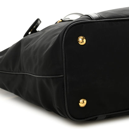 Prada Tessuto Nylon Saffiano Tote Black 9 of 11
