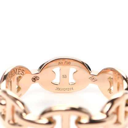 Hermes 18K Rose Gold PM Chaine D'Ancre Enchainee Ring 53 6.25 4 of 6