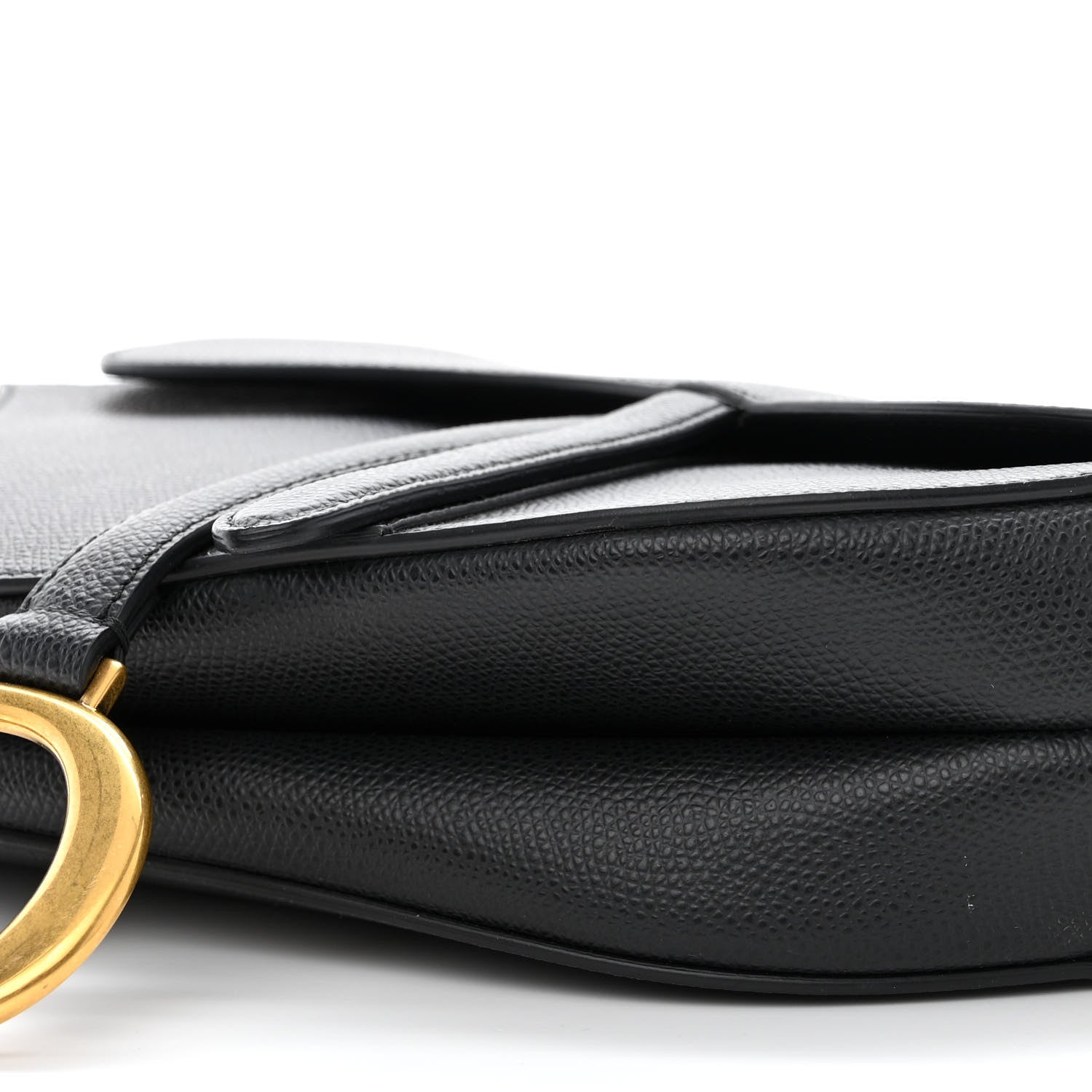 Christian Dior Grained Calfskin Saddle Bag Black 10 of 10