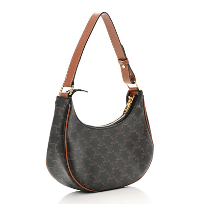 Celine Triomphe Canvas Calfskin Ava Shoulder Bag Tan 3 of 18