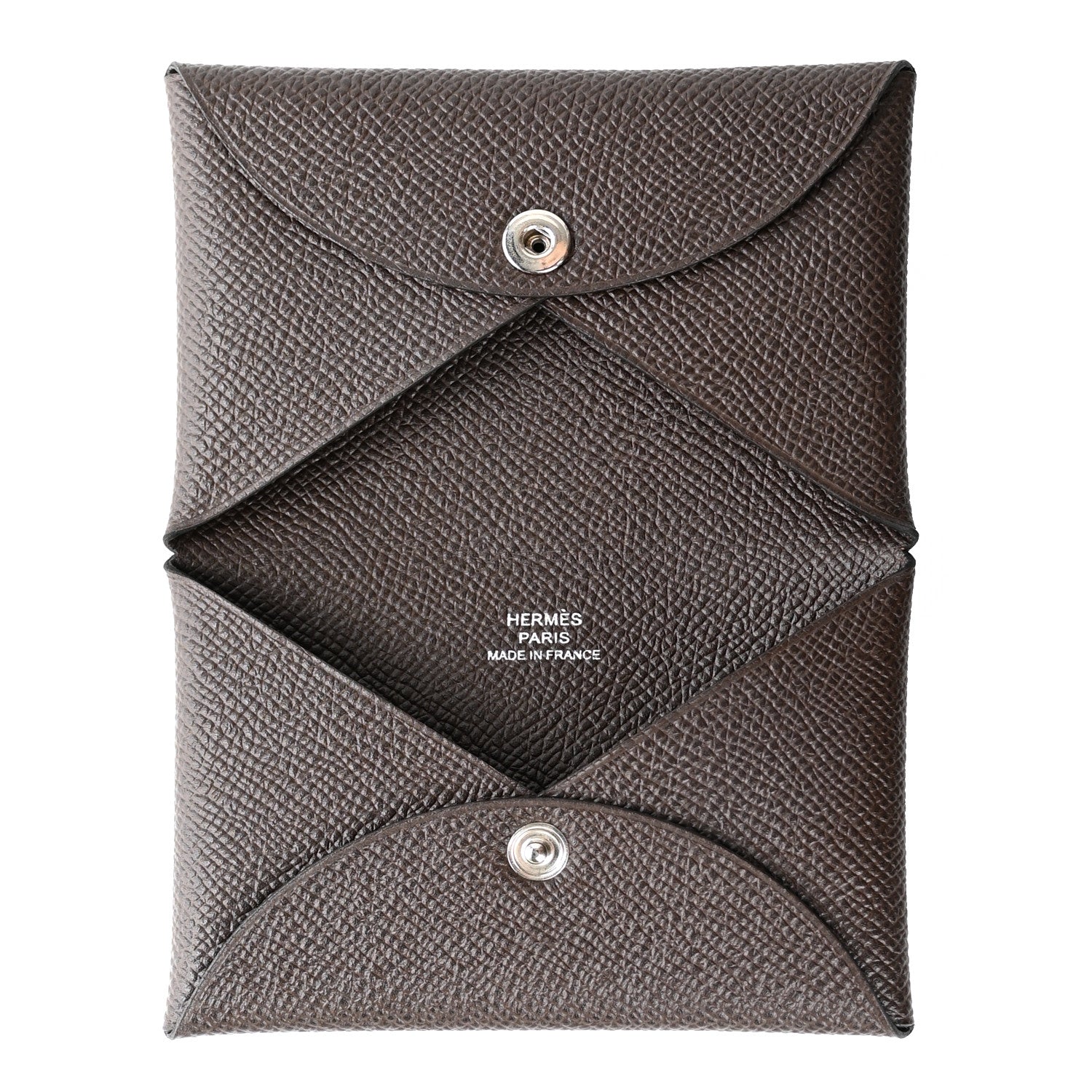 Hermes Epsom Calvi Card Case Chocolate 4 of 6