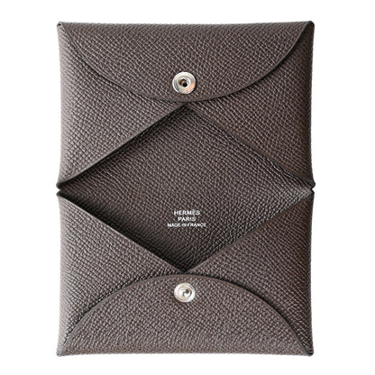 Hermes Epsom Calvi Card Case Chocolate 4 of 6