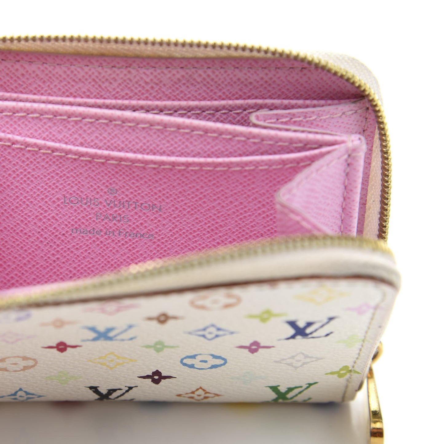 Monogram Multicolor Zippy Coin Purse Wallet White Litchi