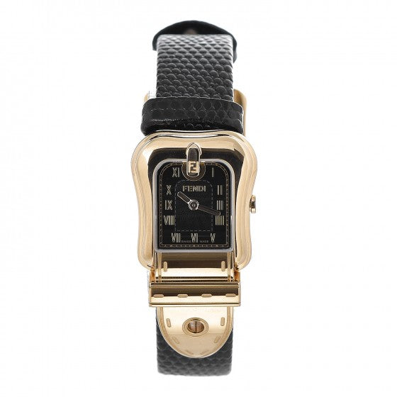 Stainless Steel Lizard 22mm Buckle Quartz Watch Black