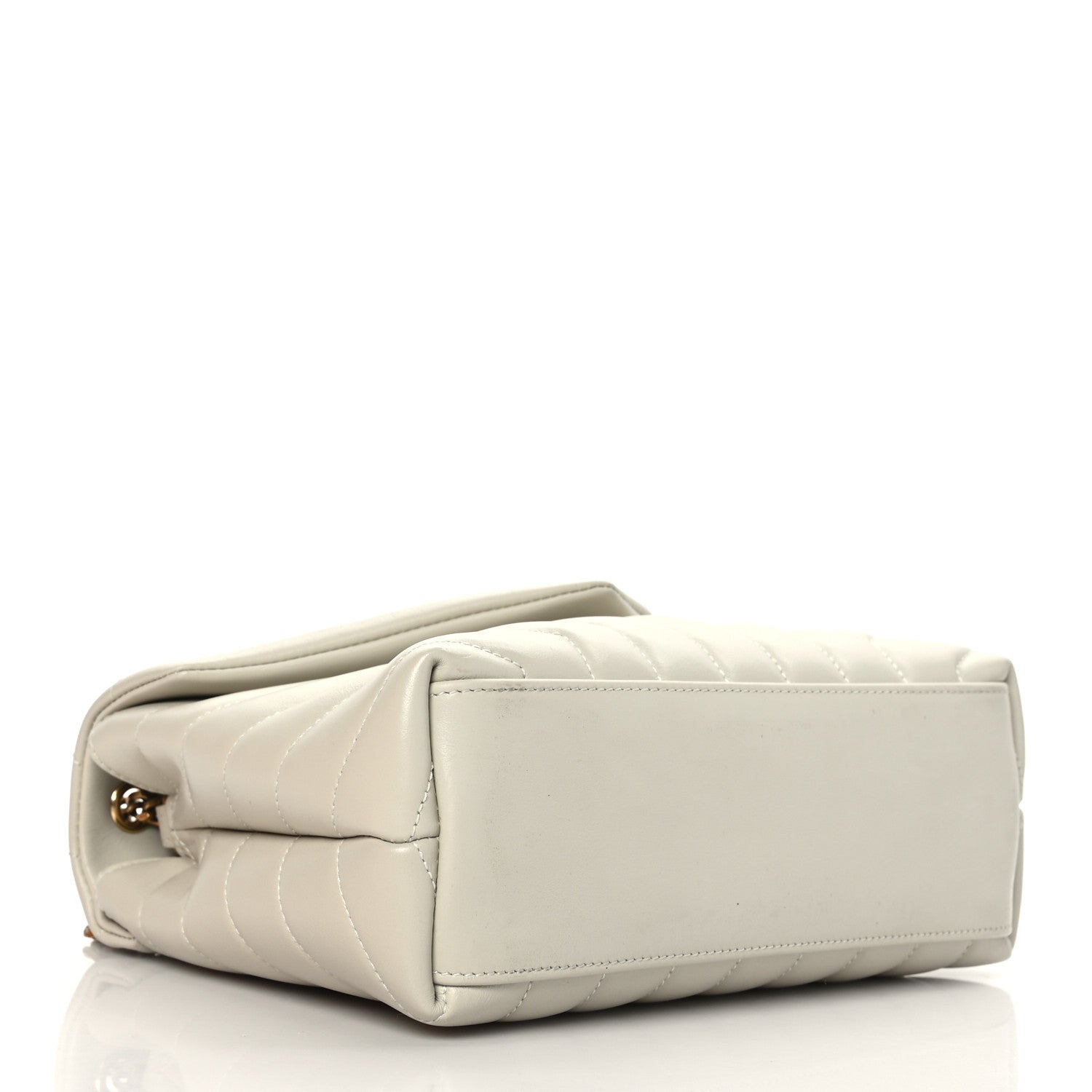 Saint Laurent Calfskin Y Quilted Monogram Small Loulou Chain Satchel Blanc Vintage 4 of 9