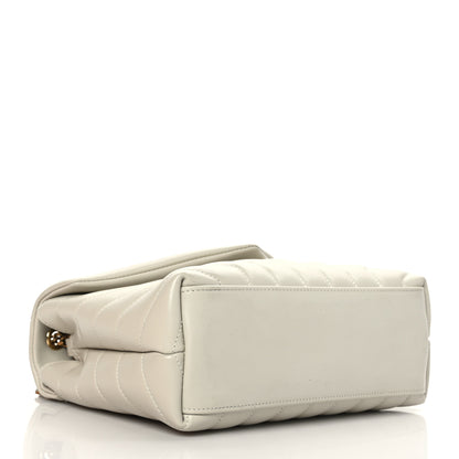 Saint Laurent Calfskin Y Quilted Monogram Small Loulou Chain Satchel Blanc Vintage 4 of 9