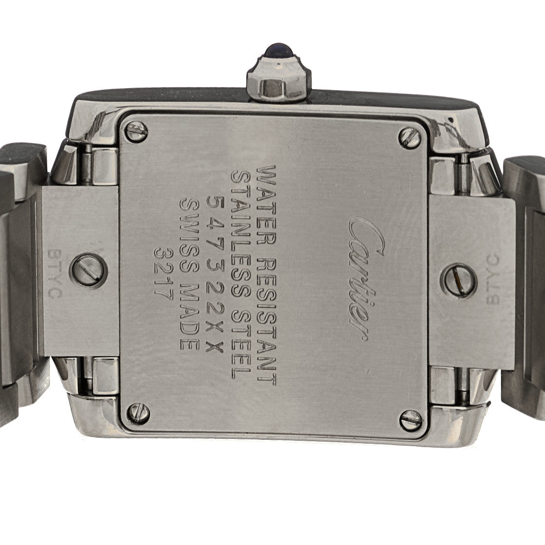 Stainless Steel Diamond Bezel 20mm Tank Francaise Quartz Watch