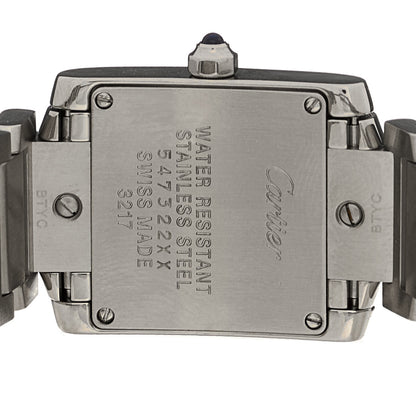 Cartier Stainless Steel Diamond Bezel 20mm Tank Francaise Quartz Watch 4 of 4