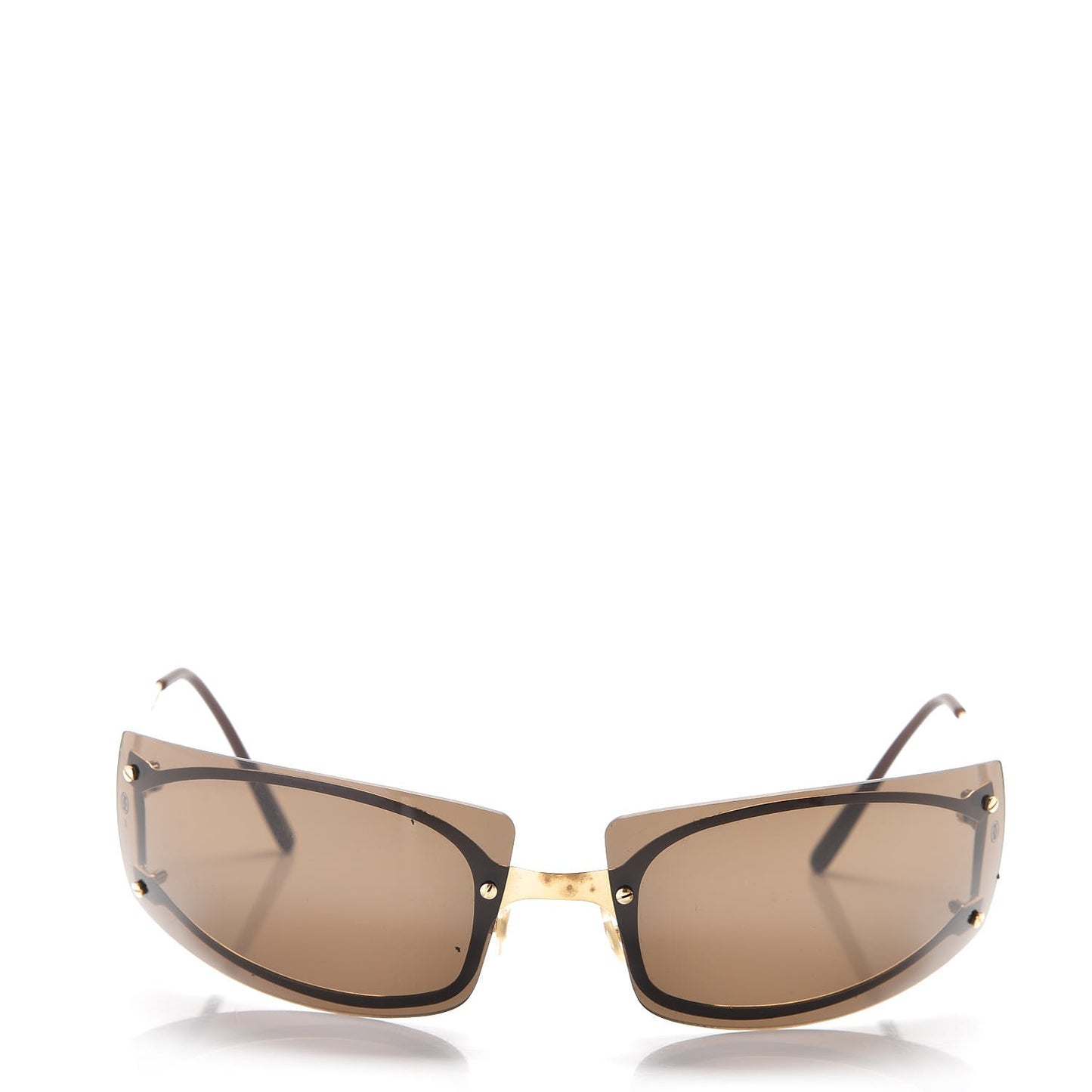 Rimless Shield Sunglasses Gold