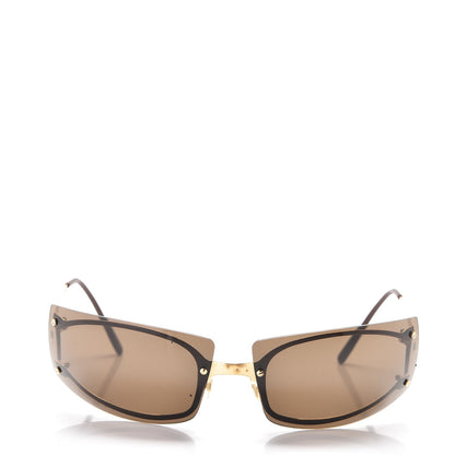 Cartier Rimless Shield Sunglasses Gold 2 of 8