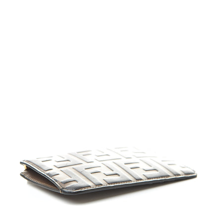 Fendi Vitello Soft F is Fendi Bi-Color FF 1974 Embossed Key Case Pouch Maya Black 4 of 8