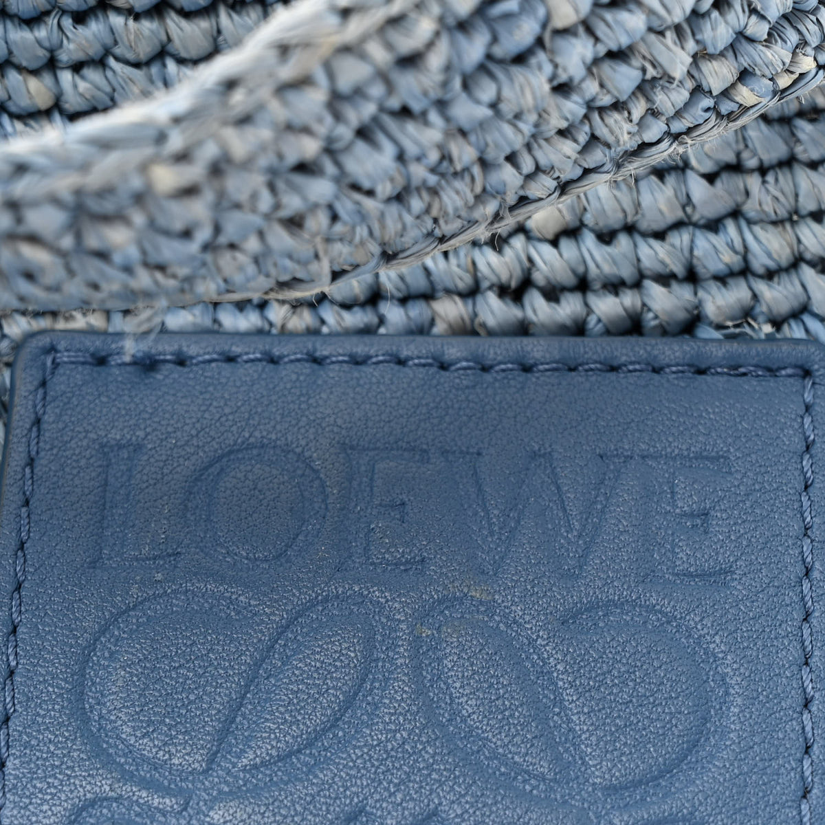 Loewe Raffia Mini Slit Tote Bag Blue 7 of 14