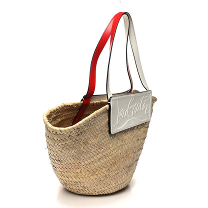 Christian Louboutin Woven Straw Loubishore Tote Natural Snow 3 of 10