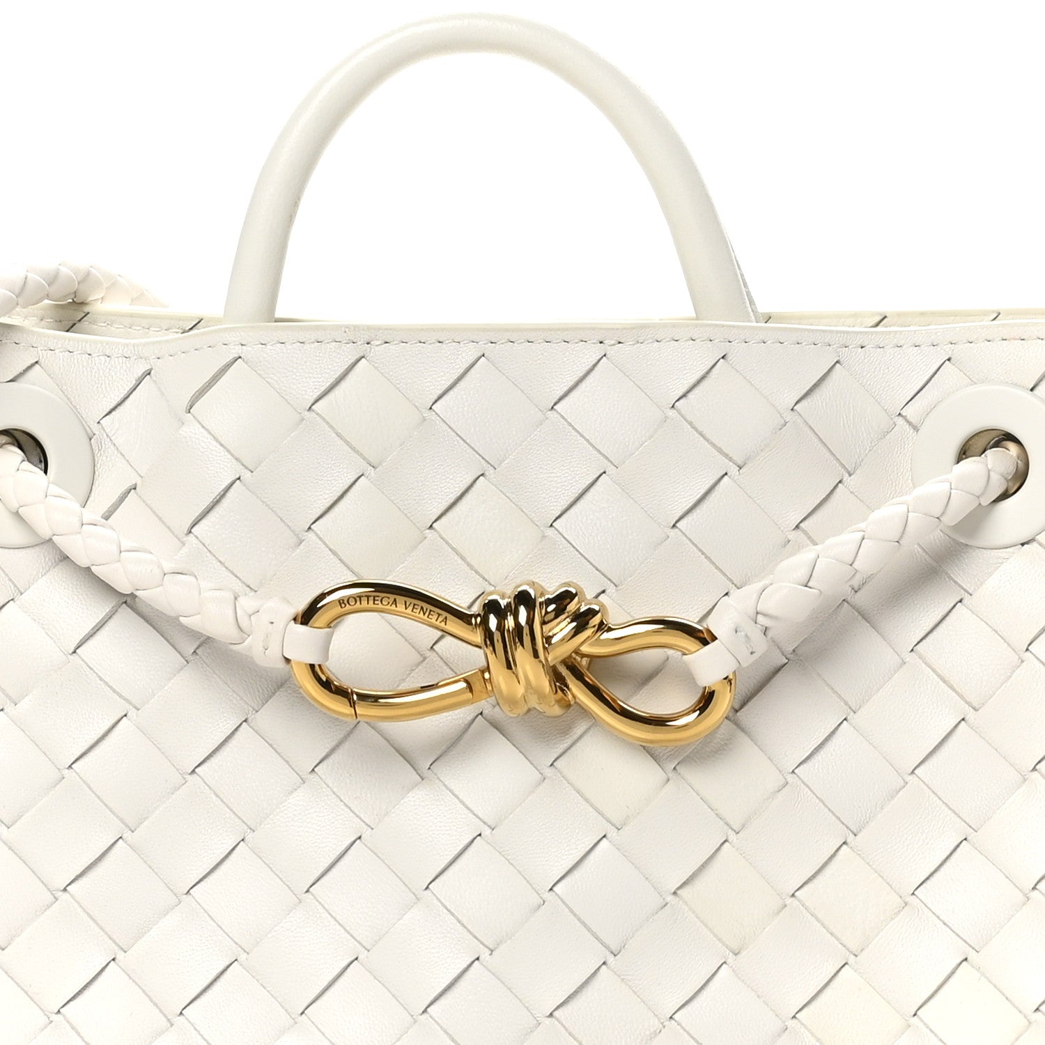 Bottega Veneta Nappa Intrecciato Small Andiamo Shoulder Bag White 7 of 9