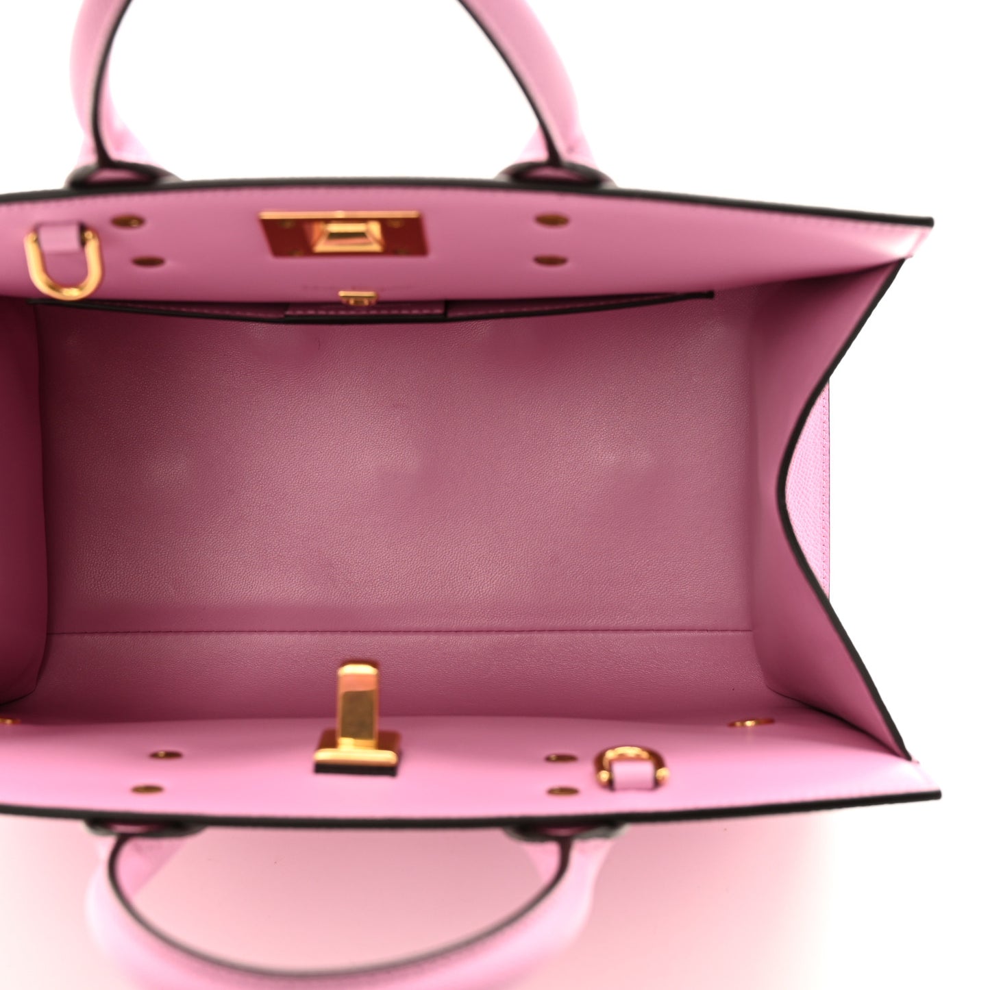 Hammered Calfskin Medium The Studio Box Bag Flamingo