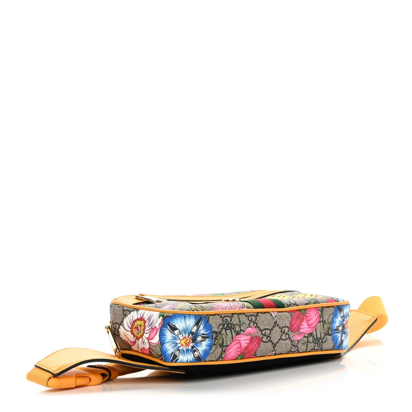 GG Supreme Monogram Flora Medium Ophidia Belt Bag Beige Multicolor Crop
