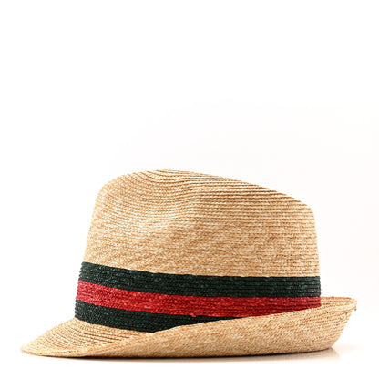 Gucci Abaca Straw Web Fedora Hat M 4 of 11