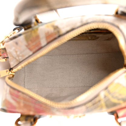 Gucci GG Supreme Monogram Water Flora Web Mini Ophidia Top Handle Bowler Bag Beige White Multicolor 5 of 9