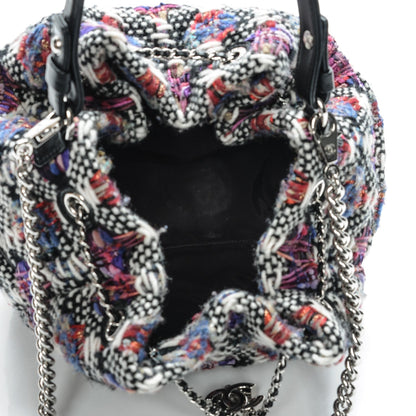 Chanel Tweed Lambskin Medium CC Chain Drawstring Tote Multicolor 5 of 8