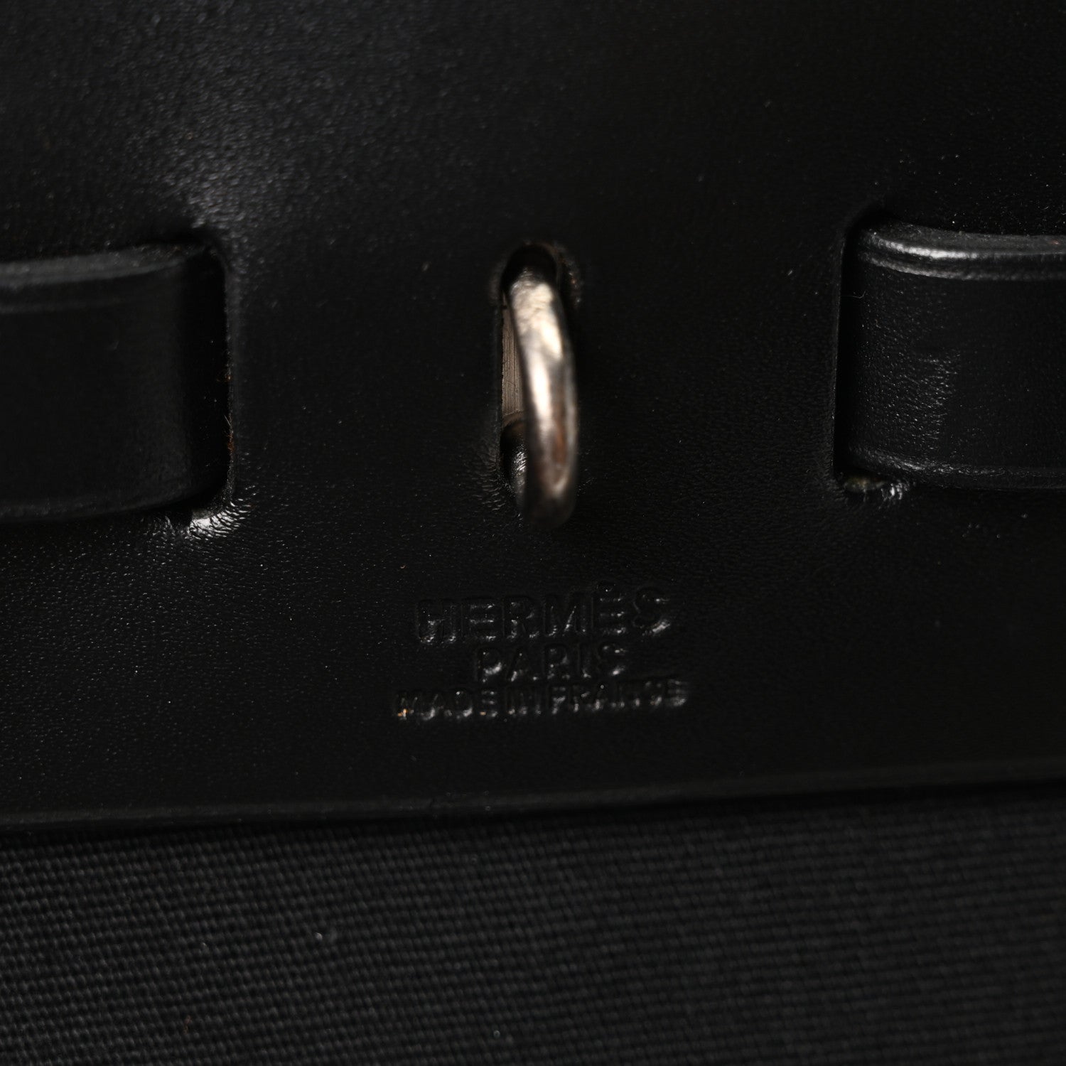 Hermes Toile Vache Calfskin Herbag 30 PM Ficelle Black 13 of 19