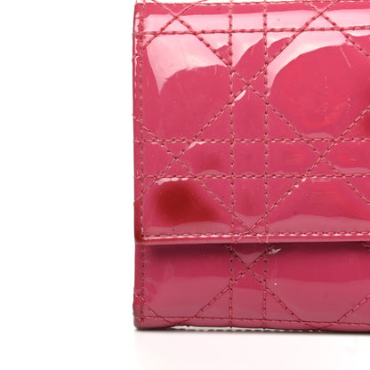 Christian Dior Patent Cannage Rendezvous Wallet Pink 10 of 12