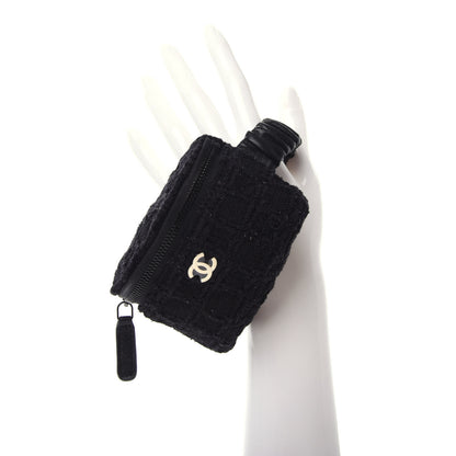Chanel Tweed Lambskin Quilted Arm Coin Purse Black 2 of 10